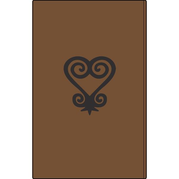 Umoja Vegan Leather Journal — Engraved Adinkra Sankofa Heart Notebook