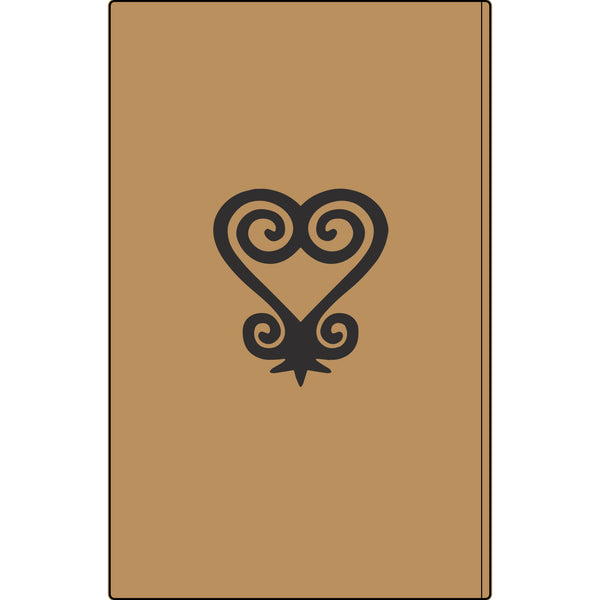 Umoja Vegan Leather Journal — Engraved Adinkra Sankofa Heart Notebook