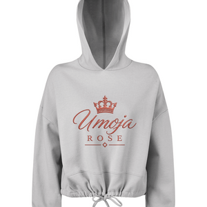 Umoja Rose Ladies' Cropped Oversize Hooded Sweatshirt