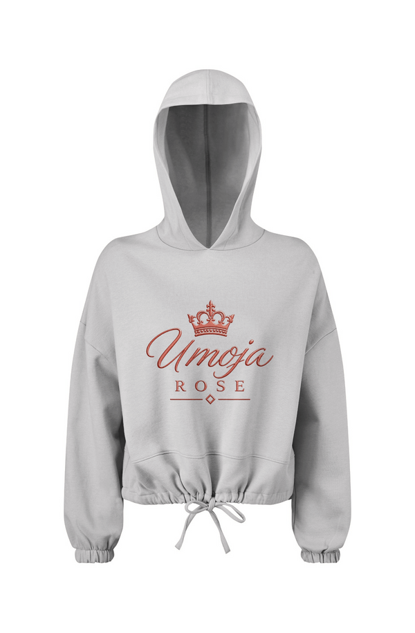 Umoja Rose Ladies' Cropped Oversize Hooded Sweatshirt