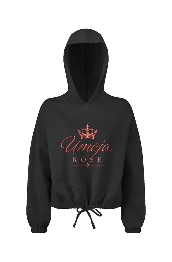 Umoja Rose Ladies' Cropped Oversize Hooded Sweatshirt