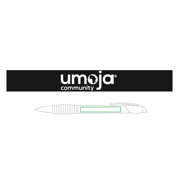 Umoja Engravable Brass Ballpoint Pen with Comfort Gripper — Customizable Corporate Gift