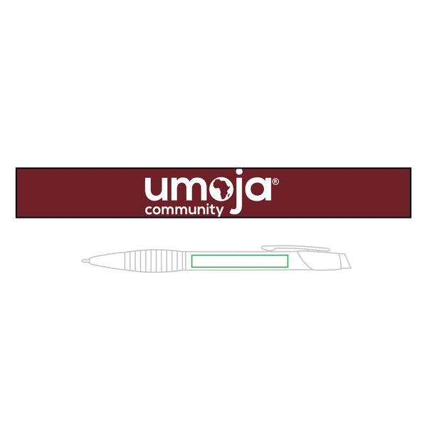 Umoja Engravable Brass Ballpoint Pen with Comfort Gripper — Customizable Corporate Gift