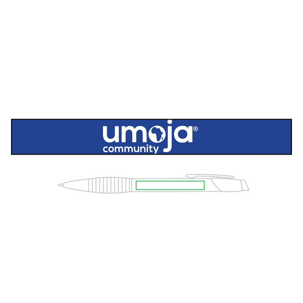 Umoja Engravable Brass Ballpoint Pen with Comfort Gripper — Customizable Corporate Gift
