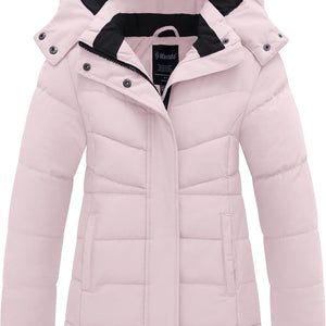 Girl'S Puffer Jacket Warm Insulated Winter Coat Lightweight Water-Resistant Padded Parka with Hood